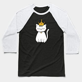 Cat With Crown Baseball T-Shirt